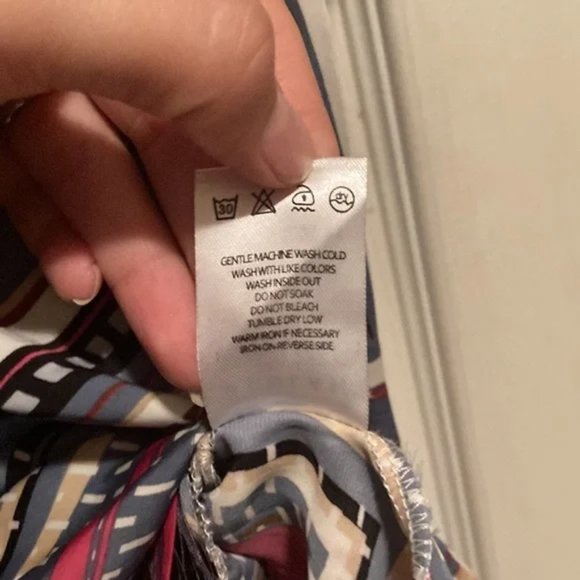 BEULAH Delilah Geometric Square 3/4 Sleeve Shirt Dress with Pockets Large - Picture 14 of 15